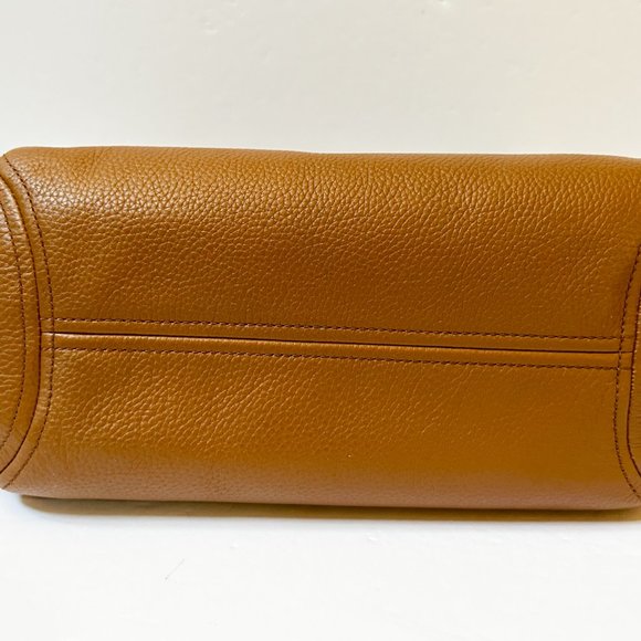 Michael Kors Fulton Large Shoulder Hobo Pebbled Leather Bag Brown - Picture 7 of 9